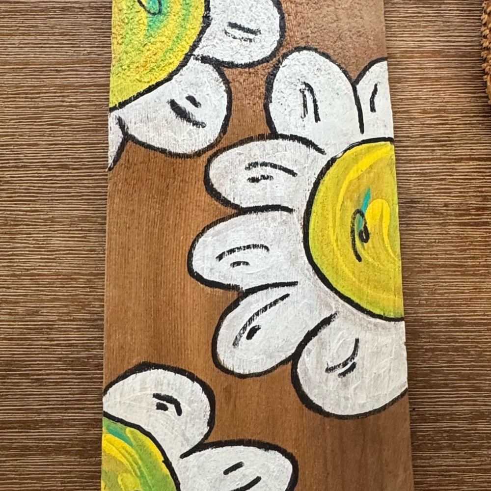 Handcrafted Floral Art by Artisan - Yellow and White